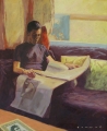 Greg Somers, Will reading. Oil on board. 83 cm x 69 cm