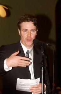 PAA Vice-President Paul Newton speaking at the 2004 exhibition at the Arthouse.