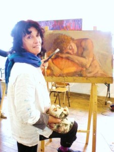 Louise Beck in the studio