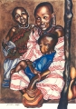 Kim Bennett, "Masai Mother and Children" , 1995 , Mixed media , Approx 120 x 80 cm