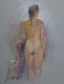 Figure With Drape: 480 x 580 Pastel 